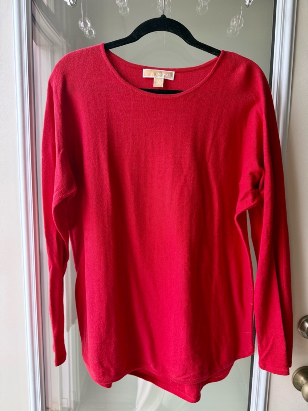 Michael Kors Red Crewneck Knit Top
